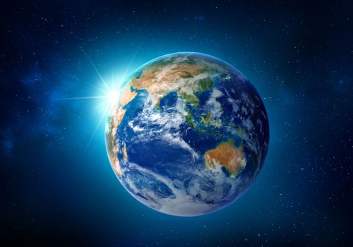 Stock Asia Globe Map 500 x 350